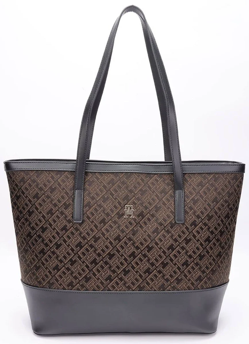 Tommy Hilfiger Black Polyester Tote Bag